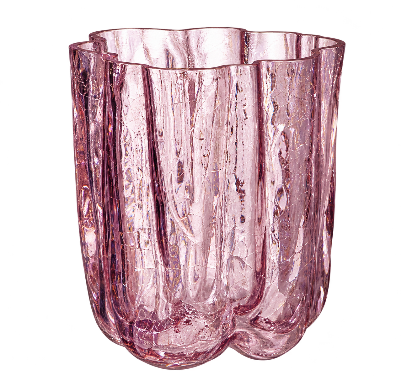 Crackle vase sirkulær, 121 mm